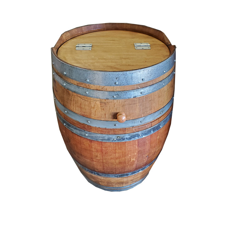 MGP Wine Barrel Waste Receptacle 52 Gallon Swing Top Trash Can